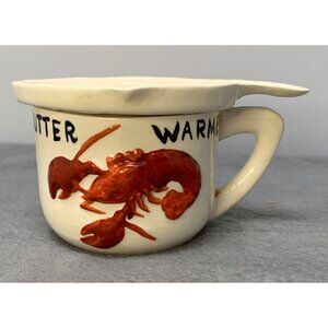 Vintage 1950s Lobster Butter Warmer Cup & Lid Set